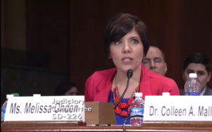 Melissa Ohden, abortion survivor, testifying before the Senate Judiciary Committee on Mar. 15, 2016 (CLI/2016)