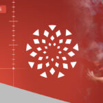 A developing human baby is shown on the right against a red background. On the left, a “New Updates” label, geometric logo, and a vertical measurement scale appear, highlighting Unborn Baby Development in a modern, medical-themed design.