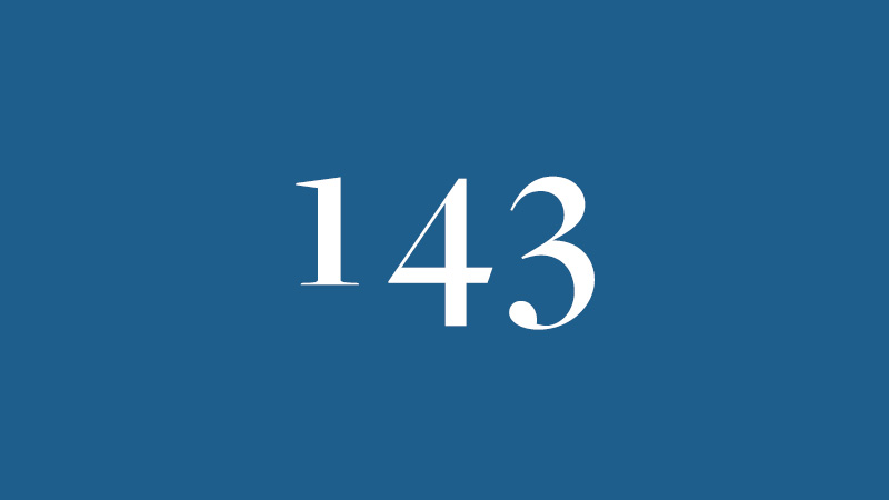 White number 143 in a serif font, centered on a solid blue background, often seen in Pregnancy Center Reports.