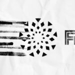 Graphic featuring a series of black horizontal brushstrokes leading into a circular geometric pattern, followed by the letters FDA in a stylized font, set against a white crinkled paper background for a peer-reviewed article on the abortion drug.